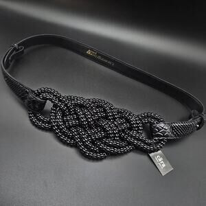 Cara NY Black Beaded Statement Belt Women's Fashion